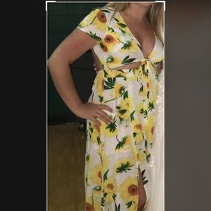 Shop Hopes cut out sunflower dress